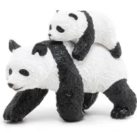 Papo Panda m. Unge - L: 9 cm - - One Size - Leksaksdjur