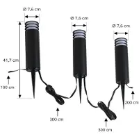 LINDBY Smart LED-sockellampa Kaelo, CCT, RGB, Tuya, 3 st Kaelo , dimbar, Svart, Syntetmaterial, Modern, Smarta hem väglampor trädgård