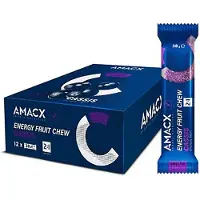 Amacx Ask Med Cassis-frukt Tugg Energi Barer 38g 12 Enheter