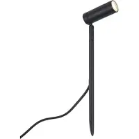 QAZQA Spotlight med spjut svart 40 cm inkl. LED Justerbar IP65 inkl. Sladd och kontakt - Carl
