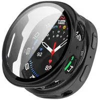 Mtp Products Samsung Galaxy Watch8 Plastskal med Härdat Glas Skärmskydd - 44mm - Svart