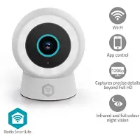 Nedis SmartLife Utomhus Kamera | Spotlight | 3MP Full HD 1296p | IP65 | microSD (ingår inte) / Molnlagring (tillval) / Onvif | 5 V DC | Rörelsesensor | Nattsikt | Vit