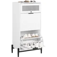 SoBuy Skoskåp Vit/Svart 59x115x40 cm