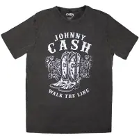Ginza.se Johnny Cash: Unisex Stone Wash T-Shirt/Walk The Line Boots (Charcoal Grey) (Medium)