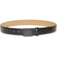Calvin Klein Full Grain Leather Plaque Buckle Belt