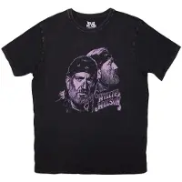 Ginza.se Willie Nelson: Unisex Stone Wash T-Shirt/Purple Graphic (Black) (Large)