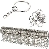 INF 50-pack nyckelringar kort kedja 25 mm Silver