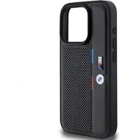 BMW Perforerat Tricolor Line-fodral för iPhone 15 Pro - svart