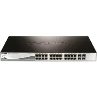 D-Link Web Smart DGS-1210-28P - Switch - Administrerad - 24 x 10/100/1000 (PoE) + 4 x Gigabit SFP - skrivbordsmodell, rackmonterbar - PoE
