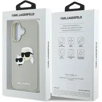 Karl Lagerfeld HC 3D Rubber Double Heads iPhone 16 Fodral - Beige