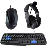 3GO Combodrileh2 Gamingtangentbord Mus Och Hörlurar Spanska