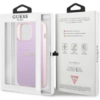 GUESS GUHCP13LPSASBPU iPhone 13 Pro / 13 6,1" lila/lila Saffiano Hot Stamp & Metal Logo