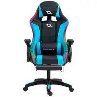 Powergaming Led Rgb Gamingstol Med Fotstöd