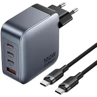 Vention 3x Usb-c 1x Usb-a Med Usb-c Till Usb-c-kabel Usb-a-och Usb-c-väggladdare 1 M 30-100w