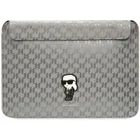 Karl Lagerfeld Saffiano Monogram Ikonik-fodral för en 14" bärbar dator - silver