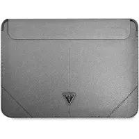 GUESS Saffiano Triangle Logo-fodral för en 14" bärbar dator - silver