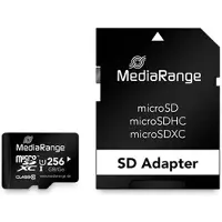 MediaRange Micro Sdxc 256gb + Sd Adapter Sd-kort