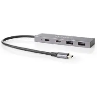 Nedis Uhubu3450at Usb-hubb Usb-c 3.2 Gen 2 M-2x Usb-a/2x Usb-c F 4-portars Usb-driven 10 Gbps