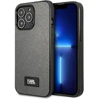 Karl Lagerfeld Saffiano Plaque-fodral för iPhone 13 Pro / 13 6,1" - silver