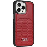 Audi Syntetiskt läderfodral med MagSafe för iPhone 15 Pro Max - röd