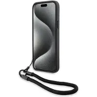 BMW Signature läder wordmark cord-skal för iPhone 15/14/13 - svart