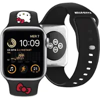 Hello Kitty Silikon Kitty Huvudrem för Apple Klocka 42/44/45/49mm - Svart