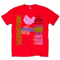 Ginza.se Woodstock: Unisex T-Shirt/Classic Vintage Poster (Red) (Large)