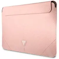 GUESS Saffiano Triangle Logo-fodral för en 16" bärbar dator - rosa