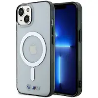BMW Silver Ring MagSafe-fodral för iPhone 14 Plus - transparent