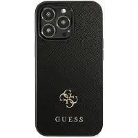 GUESS Saffiano 4G Fodral med liten metallogo för iPhone 13 Pro / 13 6,1" - svart