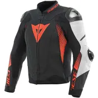 Dainese Super Speed 4 för herrar Läderjacka Svart/Röd/Vit 62 Herrar sort