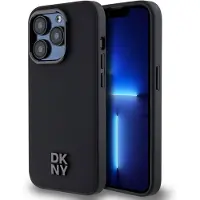 DKNY Pu Leather Stack Logo Magsafe Iphone 15 Pro Telefonfodral