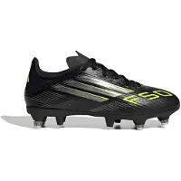 Adidas F50 League Sg Electric Stealth - Svart/silver/lucid Lemon Barn - Soft Ground (Sg), storlek 33