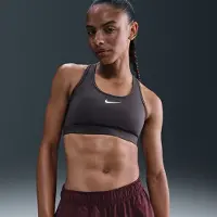 Nike Sport BH Dri-FIT Swoosh - Grå/Vit Dam, storlek Large
