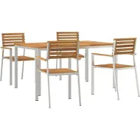 vidaXL Trädgårdsmöbelset 5 pcs Brun Massivt Akaciaträ