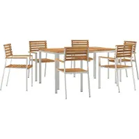 vidaXL Trädgårdsmöbelset 7 pcs Brun Massivt Akaciaträ