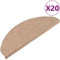 vidaXL Trappmattor självhäftande 20 st beige 65x22,5x3,5 cm