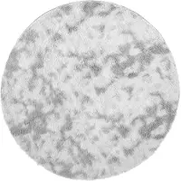 vidaXL Ryamatta med lång lugg NAVARRA silvergrå 120x120 cm polyester