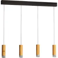 FISCHER&HONSEL GMBH Hänglampa Shine-Wood, dimbar, Ljust trä, Vardagsrum / matsal, Trä, Pendellampa
