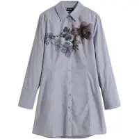 Desigual Skjortklänning ljusgrå / blandade färger