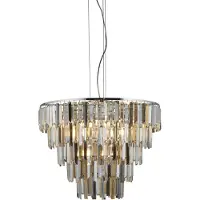 Searchlight Kristall pendellampa Clarissa, dimbar, Vardagsrum / matsal, Kristall, Pendellampa