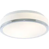 Searchlight Taklampa Flush IP44, dimbar, Vitt / opal, Badrum, Glas, Modern, Taklampa