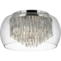 Searchlight Taklampa Curva, dimbar, Förkromad / silver, Vardagsrum / matsal, Glas, Modern, Taklampa