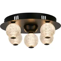 Searchlight LED taklampa Asteroid, dimbar, Svart, Vardagsrum / matsal, Metall, Modern, LED-taklampa