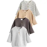 Next T-shirt camel / choklad / gråmelerad / vit