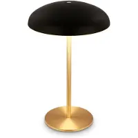 Briloner LED-bordslampa med batteri Brilo unplugged Caxa, svart/mässing dimbar, Svart, Metall