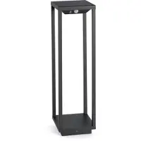 Faro Saura LED-sockellampa med rörelsedetektor, Aluminium / grå / zink, Aluminium / grå / zink, Modern, Solcellslampor