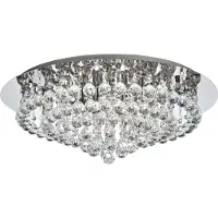 Searchlight Kristall taklampa Hanna, dimbar, Förkromad / silver, Vardagsrum / matsal, Metall, Taklampa