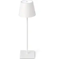Faro LED-bordslampa Toc med USB-laddare, IP54, vit Toc, dimbar, Vitt / opal, Aluminium / grå / zink, Modern