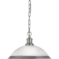 Searchlight Glas pendellampa Bistro, dimbar, Aluminium / grå / zink, Vardagsrum / matsal, Glas, Antik, Pendellampa